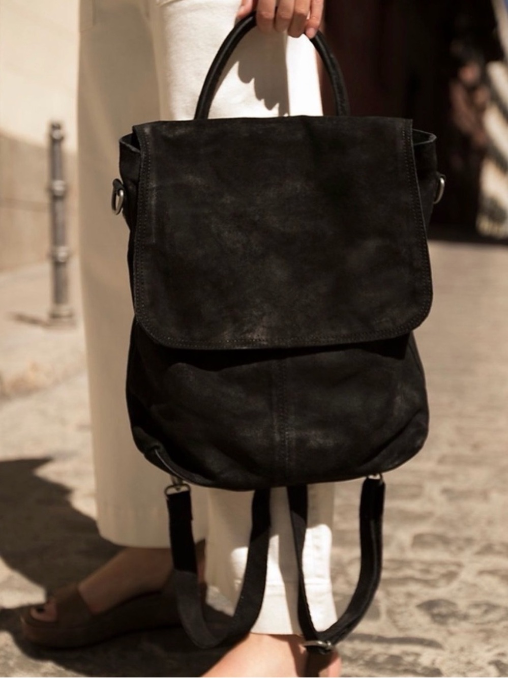 Free People Black Suede backpack